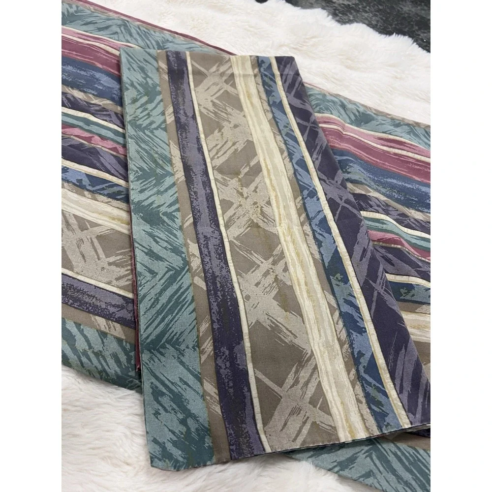 Vintage Springs Pillowcase Pair King Abstract Memphis Southwest Multicolor 80s